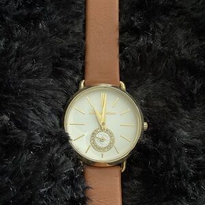 Michael Kors Gold Case Watch with Brown Strap